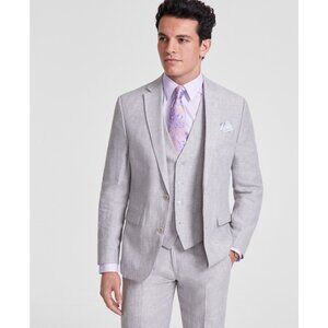 Bar III Men's Slim-Fit 100% Linen Suit Jackets Gray B4HP $360